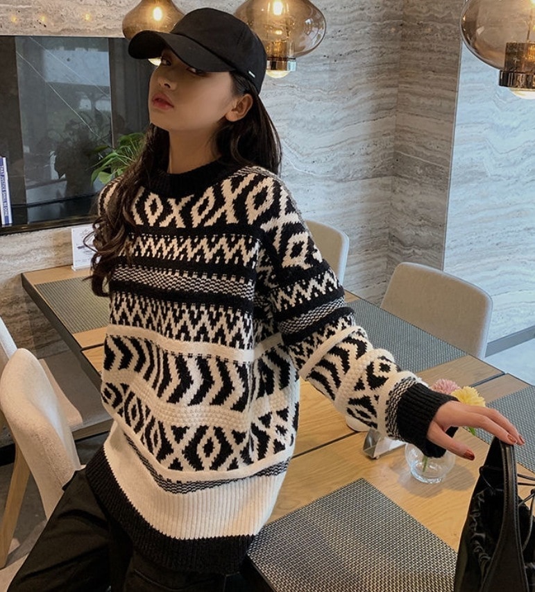 デート モテアイテム ざっくりニット 長袖 リブニット 可愛い きれいめ 上品 おしゃれ かっこいい 可愛い ラブリー キュート ガーリー クール モード系 セクシー エレガント 存在感