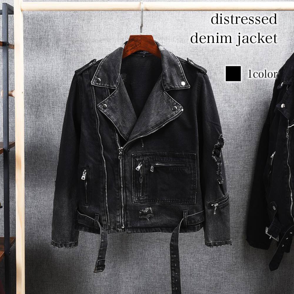 デニムジャケット メンズ ダメージデニムジャケット ブルゾン セール アウター 冬 パーカー Gジャン コート デニムシャツ 秋 おしゃれ 黒 50代 ブランド 黒 大きいサイズ 着こなし 春 アメカ