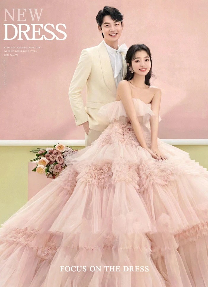 新品掲載！レディースドレス 宴会 パーティードレス 花嫁ドレス イブニングドレス 高級感 姫系 二次会 エレガント 編み上げ ウェディングドレス 撮影 前撮り 後撮り 上品 きれいめ 結婚式 チューブ