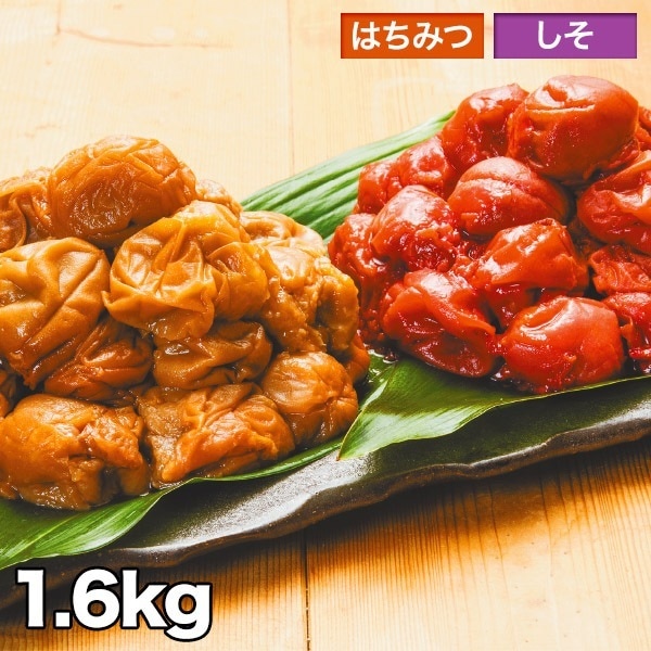お買得！紀州産やわらか「つぶれ南高梅」 1.6kg しそ味/はちみつ味 梅干し 南高梅 訳あり 4,714円