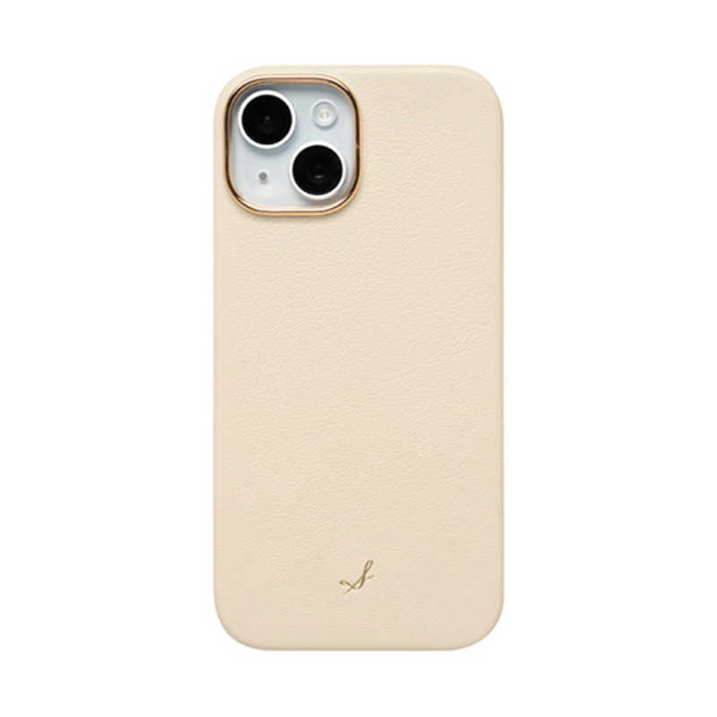 HAMEE　［iPhone 15専用］salisty noble MagSafe対応 レザーハードケース クリーム　669-964491
