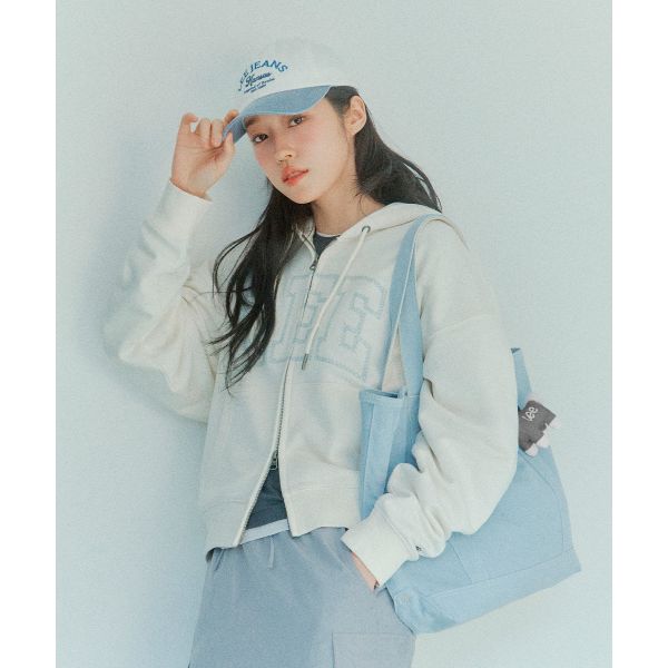 [NCT ジェミン PICK]リジンス レタリング ピッグ 配色 ボールキャップ アッシュブルー