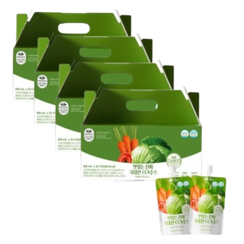 CCAジュース 100ml 20包 4箱 パウチ飲料 個包装 野菜果汁ミックスジュース CCAドリンク フルーツ野菜ジュース パック飲料