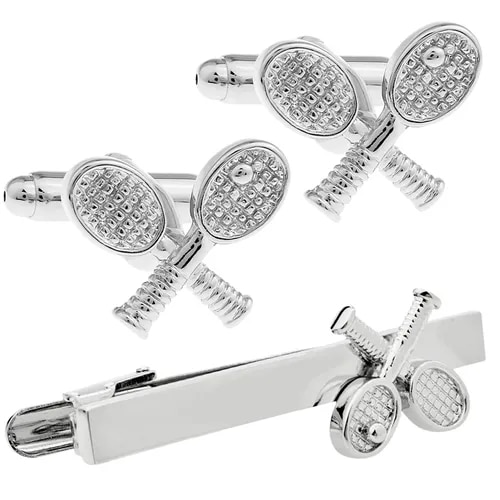 カフス ネクタイピン セット テニス ラケット カフスボタン カフリンクス タイクリップ タイピン