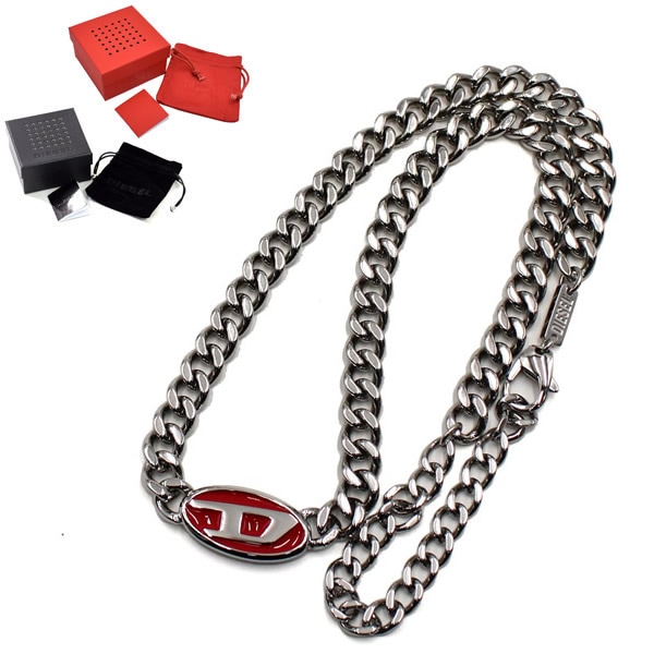 ネックレス DX1446040 アクセサリー メンズ シルバー レッド