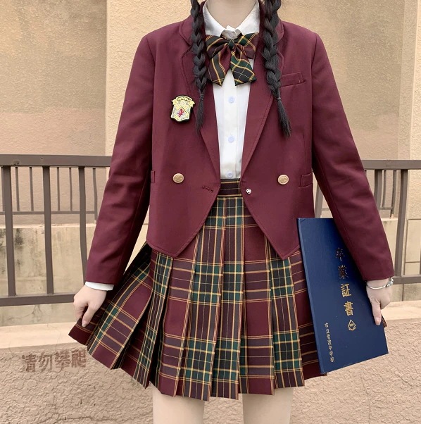 4点セットレッドブレザー+スカート+リボン+ブラウス 制服スクールスウィートティーン ジャケットJKイベント就職活動面接ブラックアウターコート高校生中学生学生制服 卒業式入学式冬秋春夏