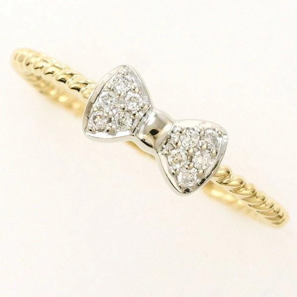 K10 10金 YGWG リング 11号 ダイヤ 0.05 中古