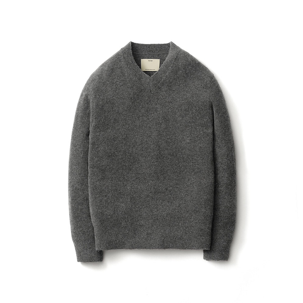 【POTTERY】 COMFORT V-NECK KNIT : CHARCOAL