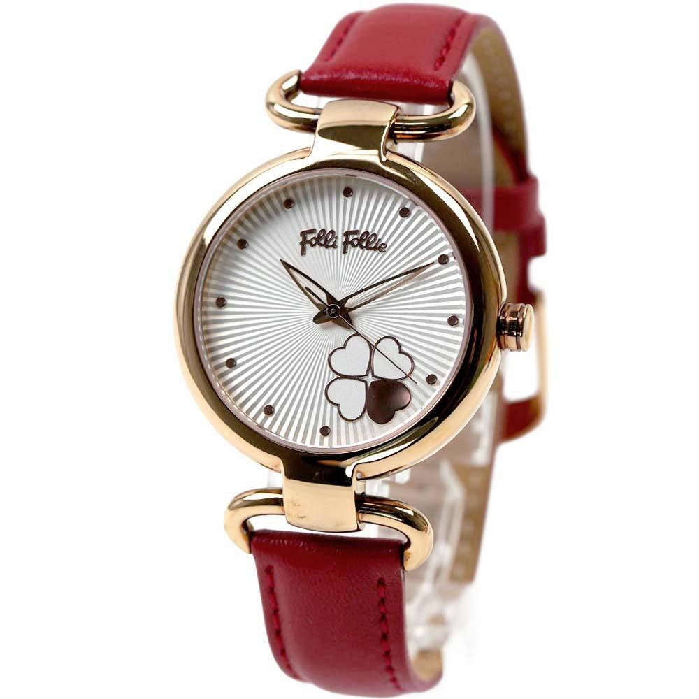 フォリフォリ 腕時計 Folli Follie レディース ハートフォーハート HEART 4 HEART ローズゴールド/レッド レザー WF15R029SPW-RE 7,742円