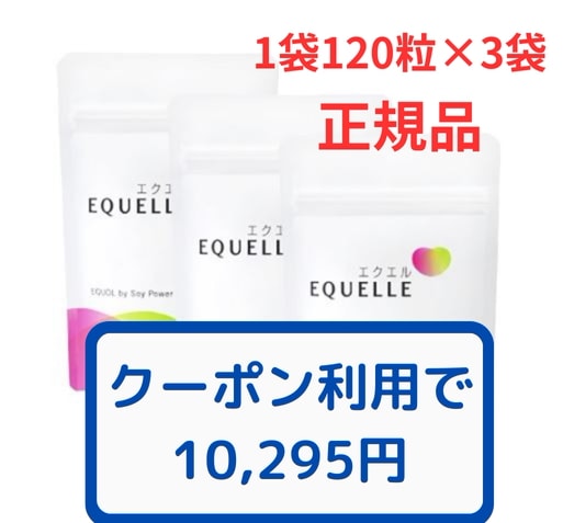 エクエル パウチ 120粒 3個セット　3袋　エクオール含有サプリメント（通）