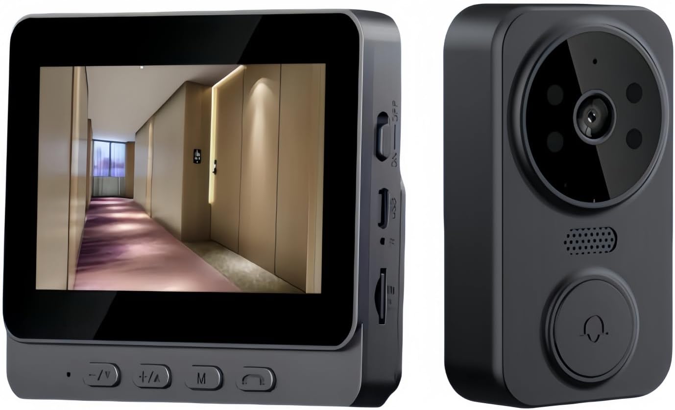 インターホン ワイヤレス 工事不要 テレビドアホン 通話 インターフォン 玄関 ワイヤレスチャイム 防犯 チャイム インターホン ドアホン カメラ付き 録画機能