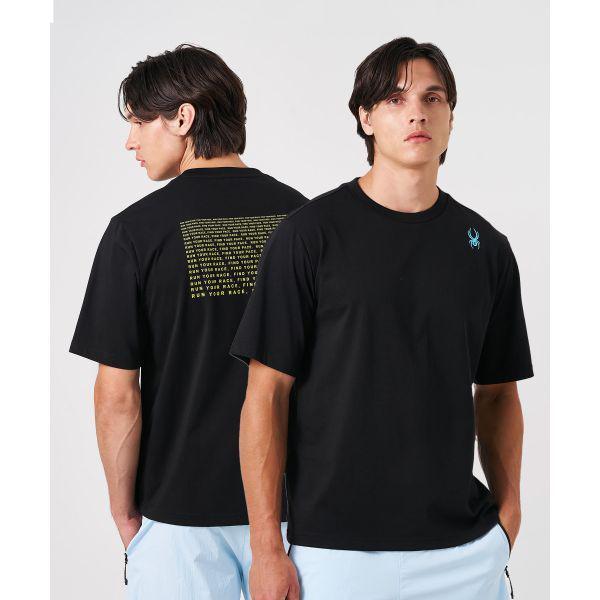 メンズスローガン半袖Tシャツ SPKMCNRS305MBLK 659901