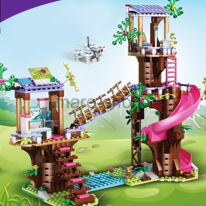 ブロック レゴ 互換 フレンズ ジャングルレスキュー基地 祝い 誕生日プレゼント 入園ギフト 585ピース