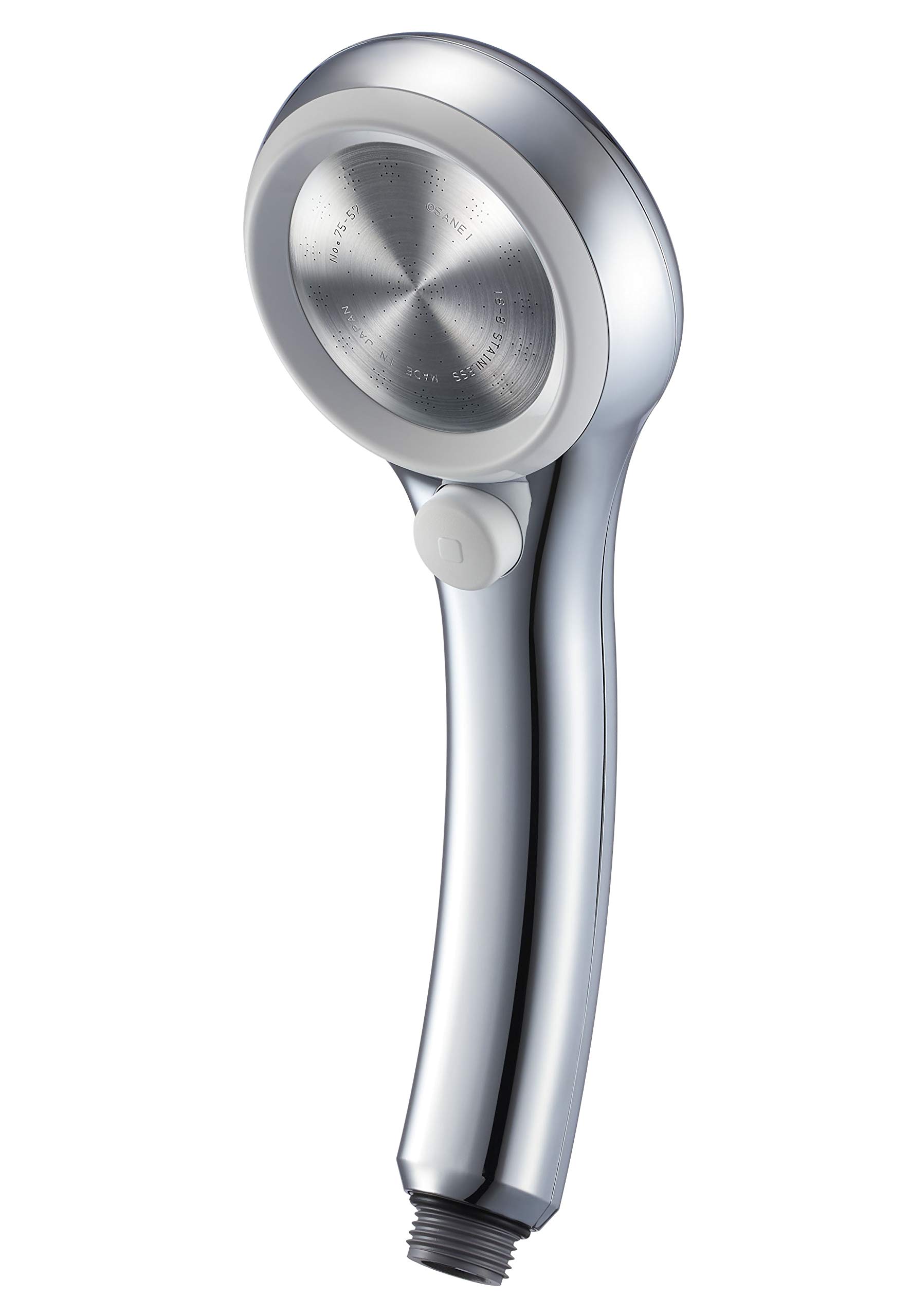 即日発送 SANEI(サンエイ) シャワーヘッド レイニーメタリック 手元ストップ 節水率50% 極細水流 勢いアップ 白 PS313-81XA-C