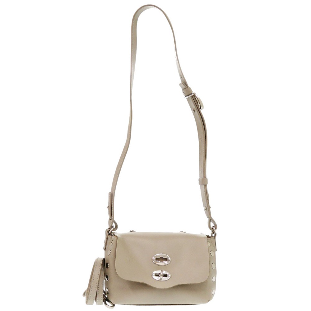 美品 3WAY ポスティーナ ミニ ハンドバッグ レザー グレー系 0375【中古】 レディース