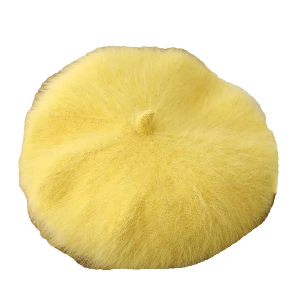 [keusyoi] ヴィンテージソリッドカラーベレー帽女性ガールズ暖かいフリースベレー帽女性ニット帽子女性画家帽子