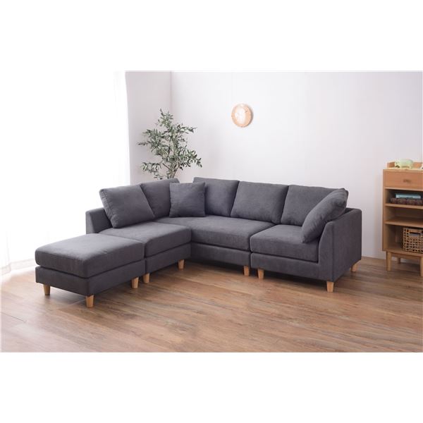 ソファセット（1人掛け/2人掛/コーナーソファ/オットマン） グレー 組立品