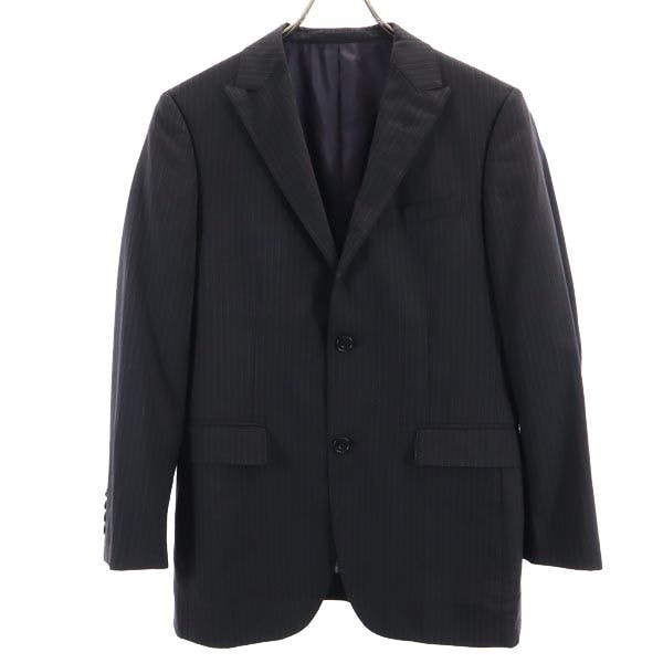 バーバリーブラックレーベル 三陽商会 ウール ストライプ テーラードジャケット 36R ブラック系 BURBERRY BLACK LABEL メンズ