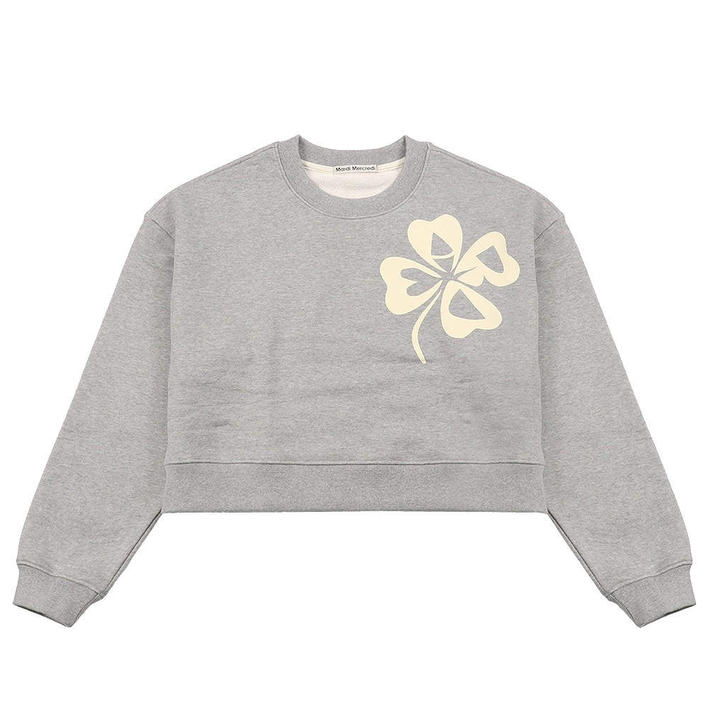 CROPPED SWEATSHIRT CLOVER GREY CREAM 長袖 レディース 韓国 ファッション アパレル