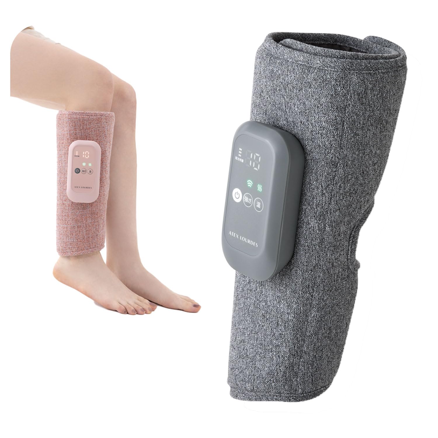 アテックス ATEX マッサージ器 フットマッサージャー ふくらはぎゅ コードレス 足 マッサージ ふくらはぎ エアバック ヒーター付き グレー AX-HJ360gr