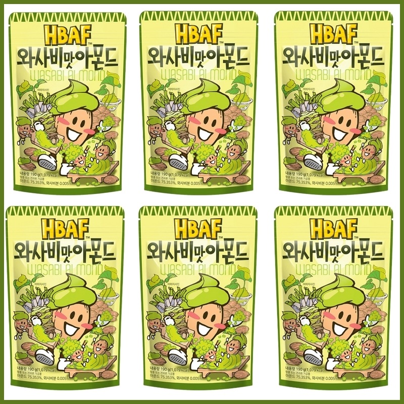 HBAF バフわさび味アーモンド190g x 6個