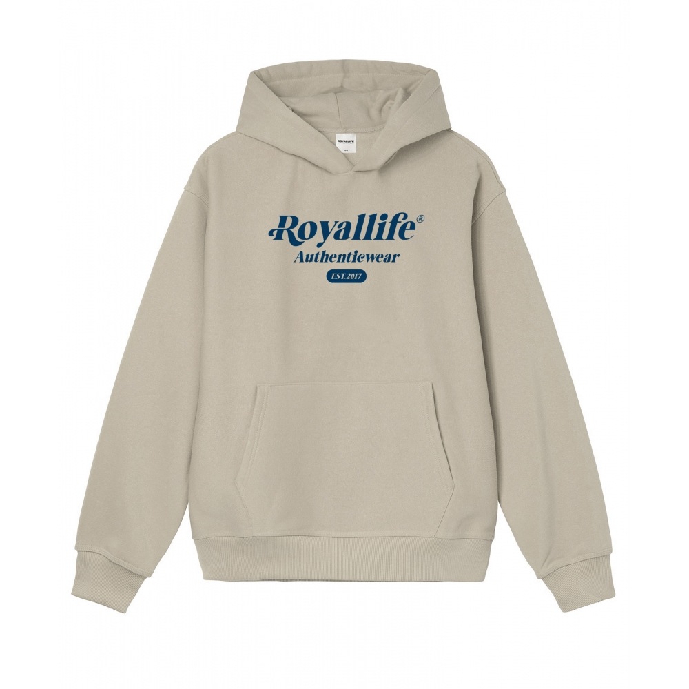 ROYALLIFE RLPH1007ニューアセンティックロゴ起毛フードティー - ウィロー