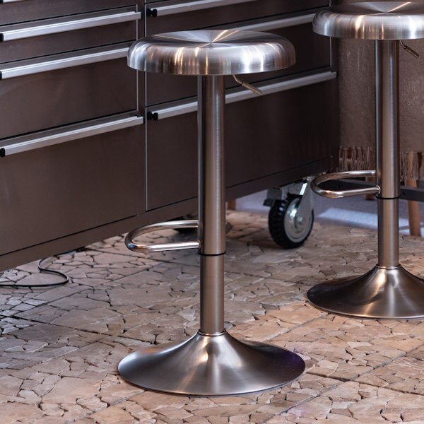 ハイスツール 座面高61－82cm スツール 高さ調節 昇降式 ステンレス スチール 椅子