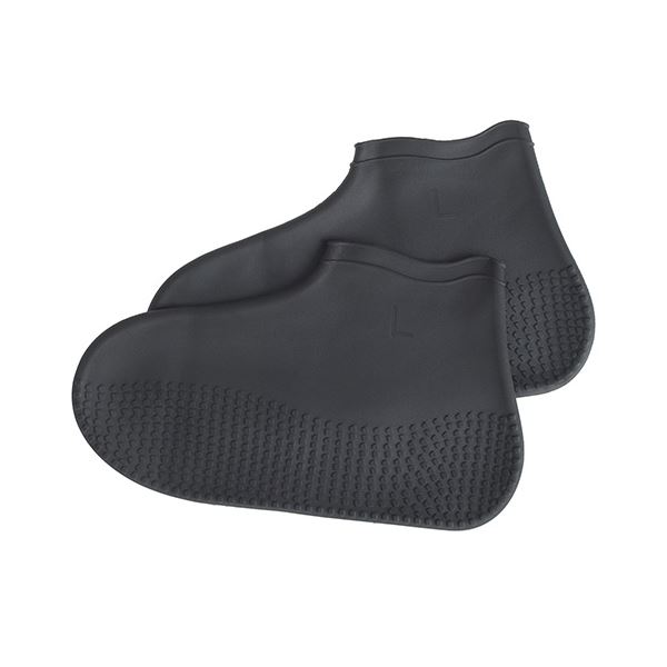 （まとめ） エツミ 防水シューズカバー2 Lサイズ ブラック V-82343 [x2セット]