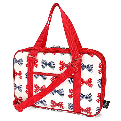 COLORFUL CANDY STYLE 書道バッグ 習字バッグ おけいこかばん ポルカドットとストライプのフレンチリボン(アイボリー) N2211700