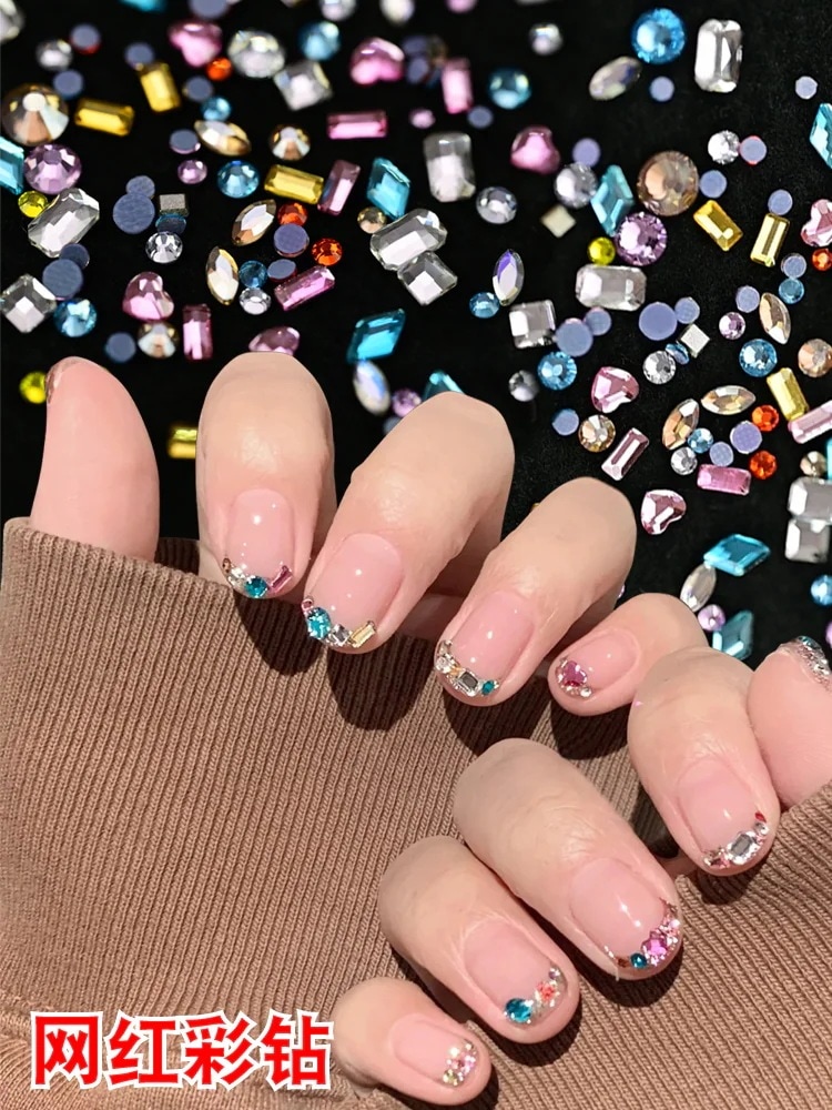 スーパーフラッシュK9ジェムストーンカラーマニキュアとドリル混合ネイルデコレーション小猿と同じ平底ラウンドダイヤモンドアクセサリー新しい