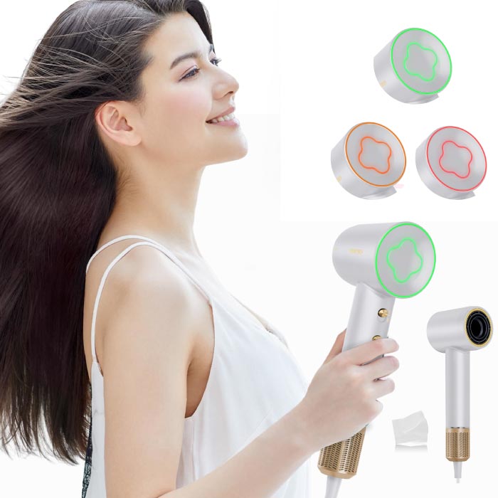 ドライヤー 大風量 速乾 マイナスイオン ヘアドライヤー 軽量 高速ドライヤー スタイリング ツヤ 艶髪 低騒音 早い パワフル 温風 冷風 温冷 交互 クローバー LED お手入れ簡単 マグネット