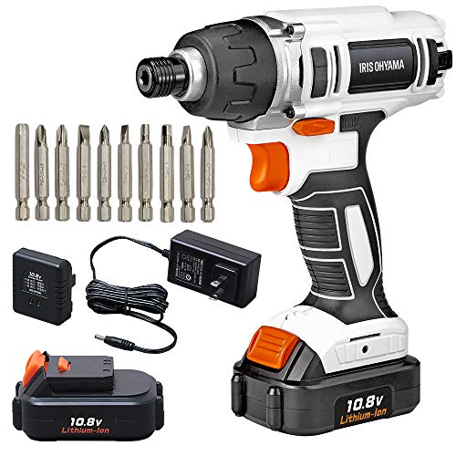 アイリスオーヤマ 電動ドライバー インパクトドライバー 10.8V 充電式 トルク80Nm ビ
