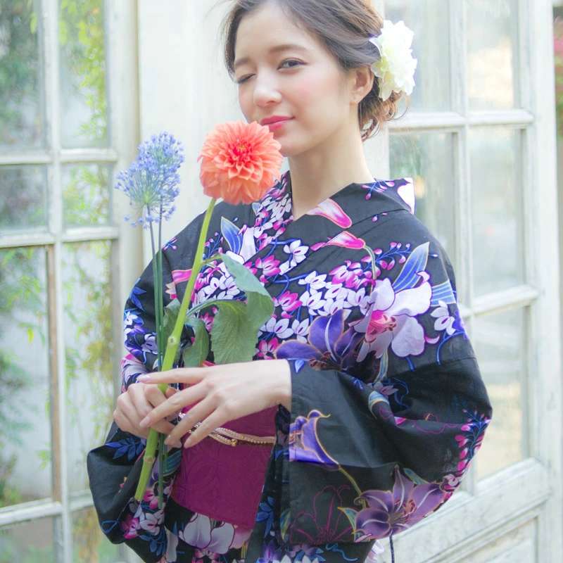 早買い早割 の伝統的な着物 フォーマル着物 浴衣 女性用 花火大会 旅行着物 綿生地 Cos