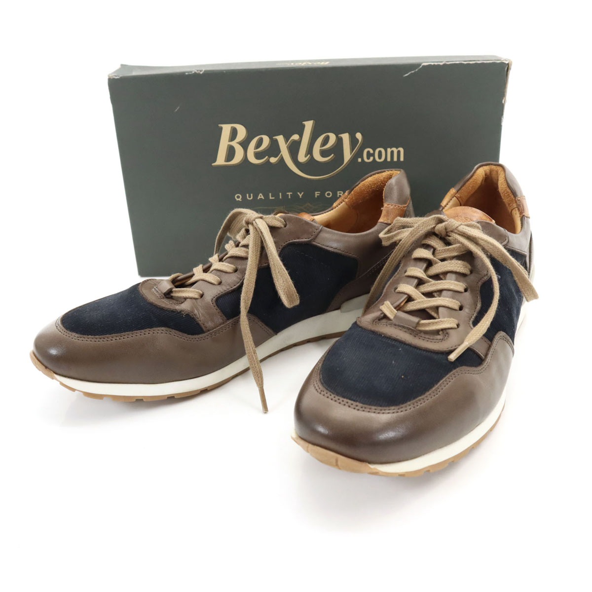 Bexley ベクスレー CANBERRA コーデュロイ切替 スニーカー 43 ブラウン 靴 シューズ メンズ 古着