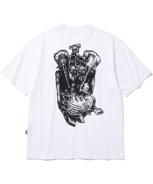 Tシャツ・カットソー NOT4NERD Engine TShirts White TS082WH NOT4NERD エンジン Tシャツ-ホワイト Tシャツ