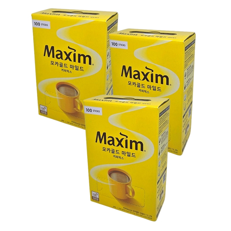 モカゴールド マイルド コーヒーミックス 12g x 100本入 3セット 韓国インスタントコーヒー スティックタイプ 大容量 お徳用セット まろやかな味わい おうちカフェ まとめ買い 人気商品
