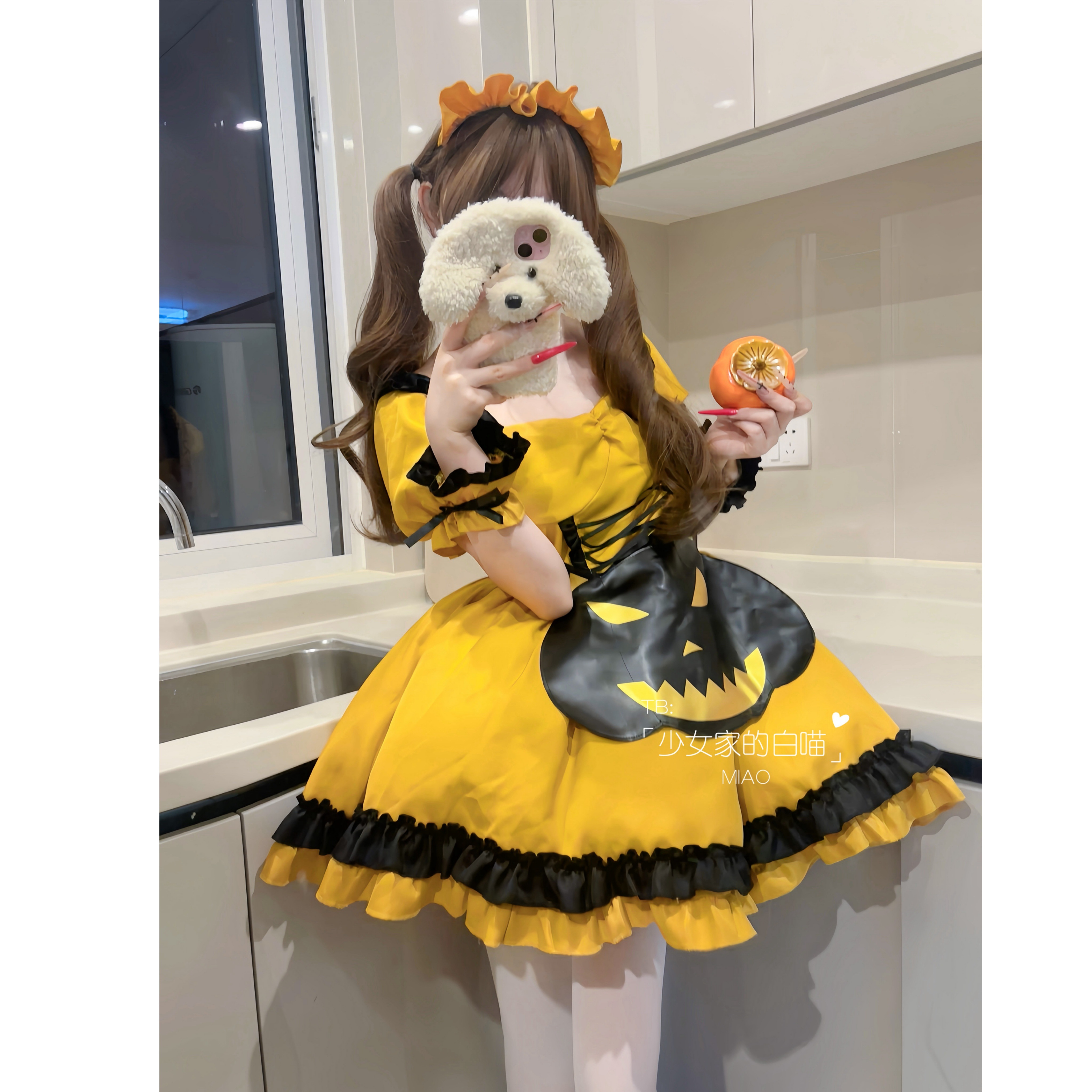 パンプキンスーツ ロリータ メイド服 小悪魔 魔女 スカート 可愛いドレス ハロウィンコスチューム