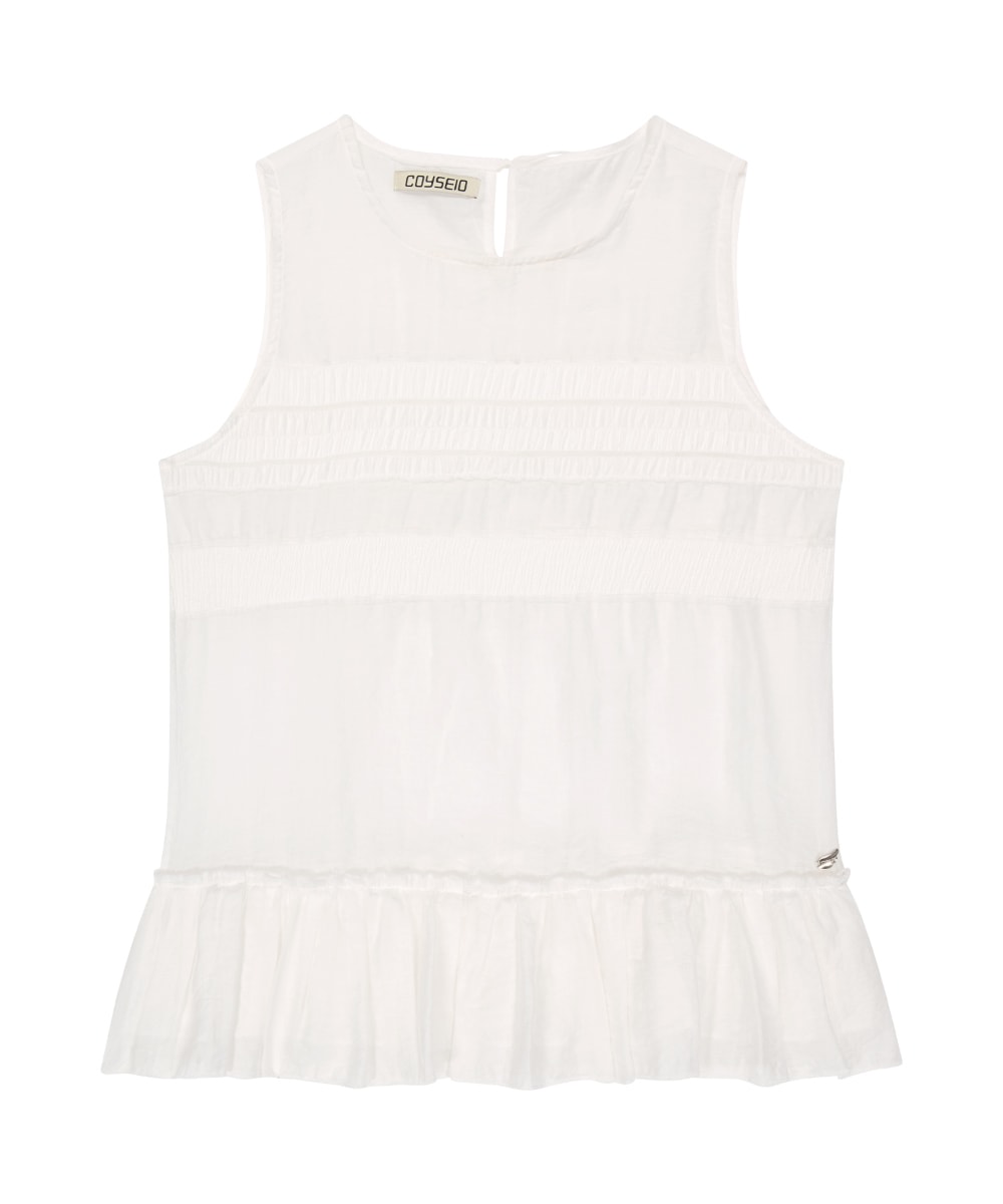 【COYSEIO】 25FW SHEER LAYERED SLEEVELESS : WHITE