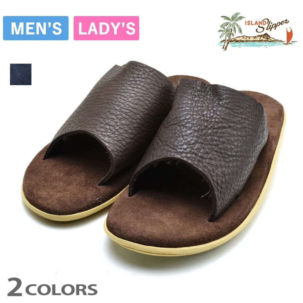 アイランドスリッパ サンダル メンズ レディース レザーサンダル スエード ISLANDSLIPPER BULL HIDE SLIDE[pts705bh]