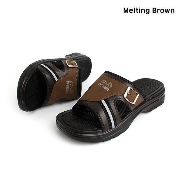 男性カジュアルクッションバックル スリッパ 2color