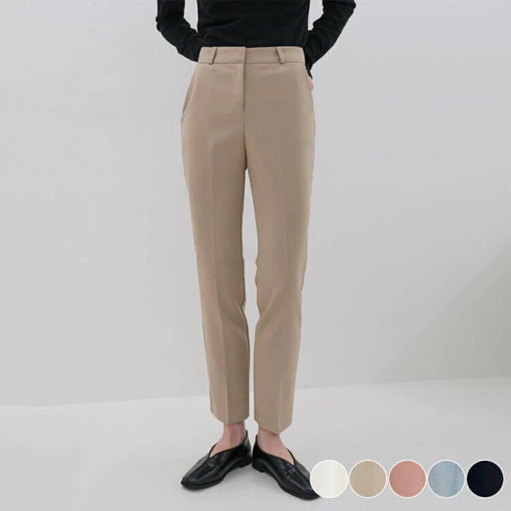 パンツ レディース 韓国 ロングパンツ テーパードパンツ テーパード カジュアル オフィス おしゃれ 定番 シンプル 細身 秋 春 夏 ベージュ