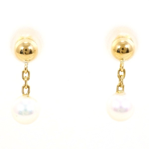 K18 18金 YG イエローゴールド ピアス パール(真珠) 総重量約0.8g ジュエリー 中古