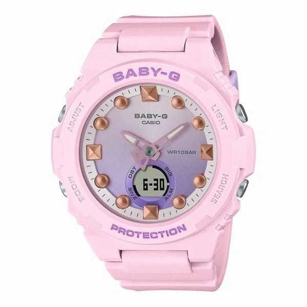 取寄品 正規品 CASIO腕時計 カシオ BABY-G ベイビージー アナデジ表示 アナログ&デジタル 丸形 クオーツ BGA-320-4AJF レディース腕時計