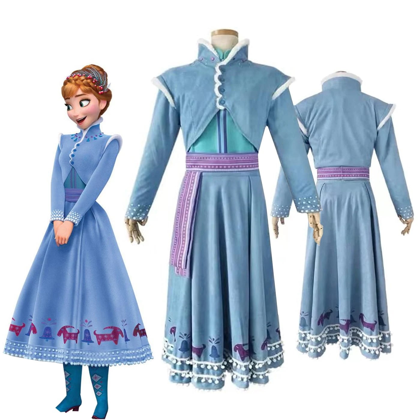 wusuobic[迅速な出荷]アナと雪の女王 雪の女王 家族の思い出 アナ Anna エルサ Elsa あな えるさ コスプレ 衣装 エルサ ドレス ワンピース 大人 プリンセス 姫様 仮装 ハロウィ