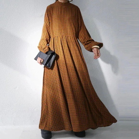 2024ロングワンピース 日系 長袖 ワンピース シンプル ロングスカート カジュアル おしゃれ 秋 冬30%制限