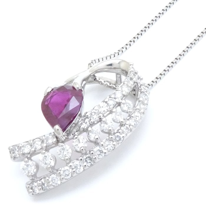 Pt900 & Pt850✨ルビー1.232ct✨ダイヤ0.30ct✨ネックレス TASAKI】タサキ『PT900/PT850 ルビー1.03ct ダイヤモンド0.24ct