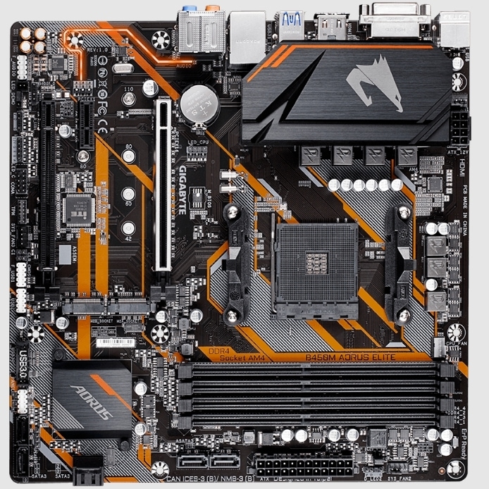 GIGABYTE B450M AORUS ELITE AMD B450 Socket AM4 DDR4 M-ATX M.2 DVI Motherboard