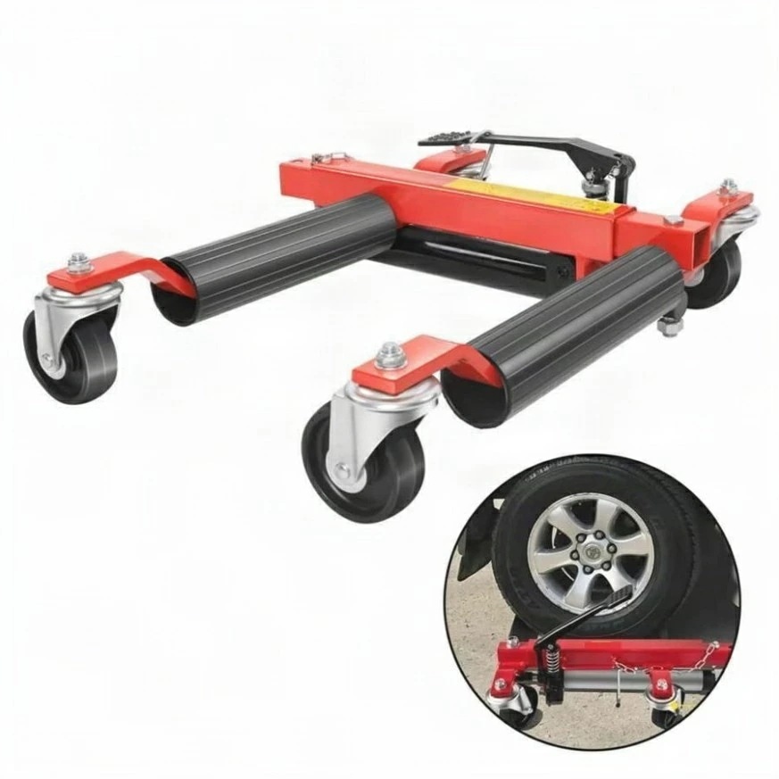 カードーリー ホイールドーリー タイヤリフター ホイールジャッキ タイヤドーリー 鉄素材 ペダルで昇降 耐荷重約750kg/台 使いやすい 持ち運びが容易 対応タイヤ