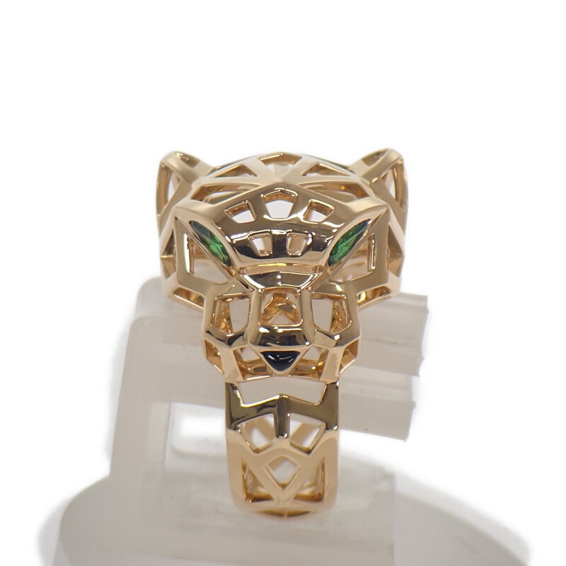 パンテール ドゥ 15.5号 N4767900 リング 指輪 K18YG イエローゴールド オニキス ツァボライトガーネット #57 レディース メンズ 美品 上品 人気【Aランク】