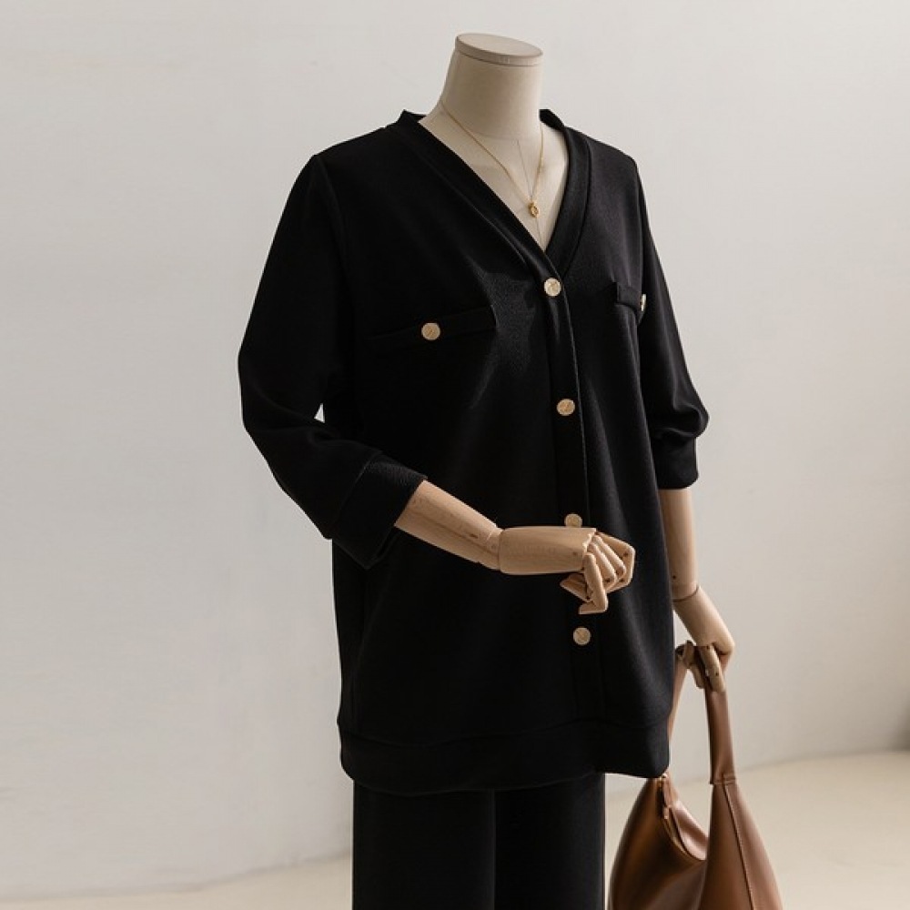 [エリシア] ミオンVポケットワイドパンツSET